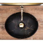 Накладной умывальник Rea Sofia in Marble Mat Black Gold